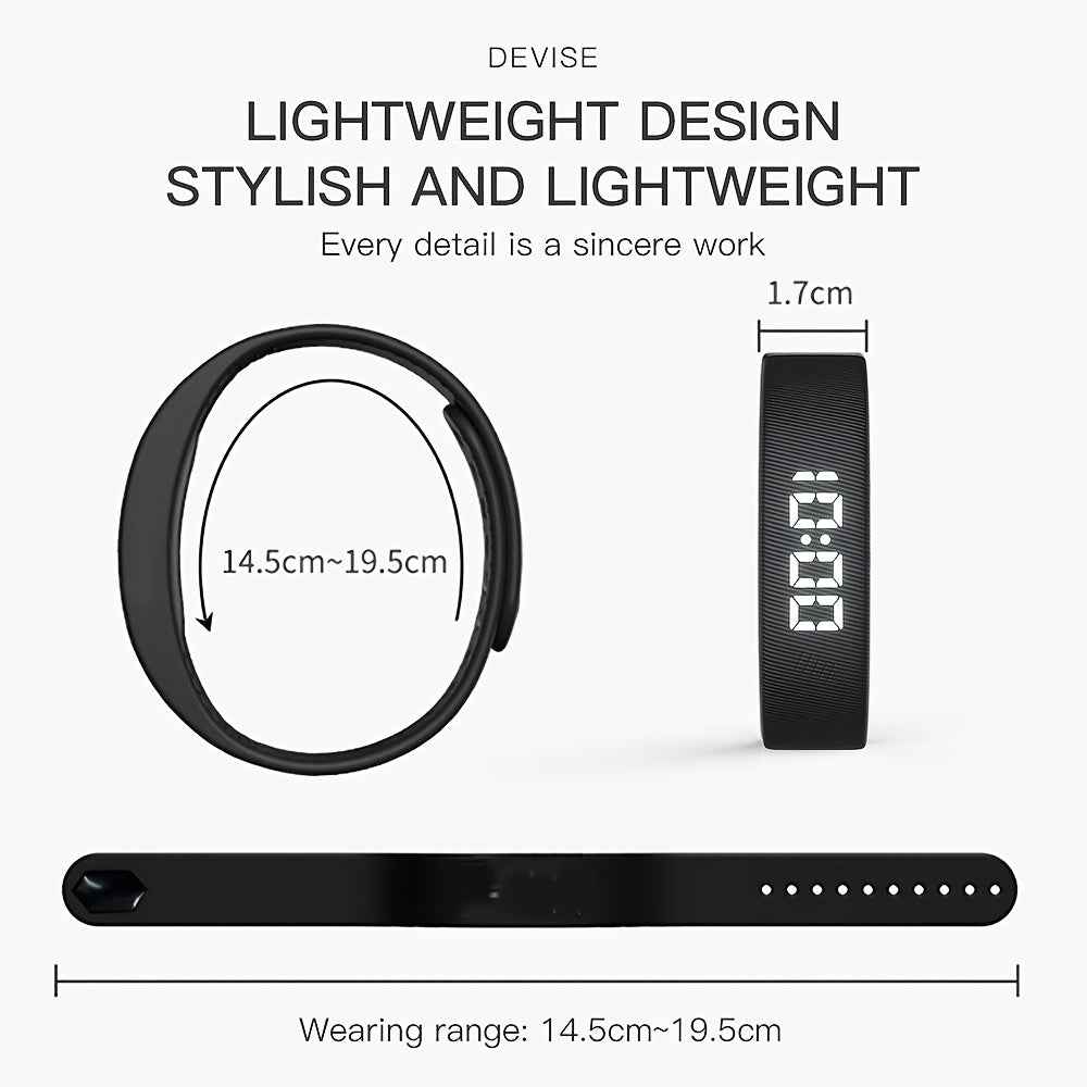Silicone Sports Bracelet Display Bracelet for Men And Women, 30 Meters, Comfortable Silicone Strap Watch, Rechargeable Chronograph Sports Bracelet