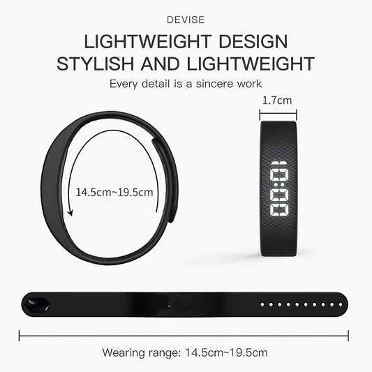Silicone Sports Bracelet Display Bracelet for Men And Women, 30 Meters, Comfortable Silicone Strap Watch, Rechargeable Chronograph Sports Bracelet