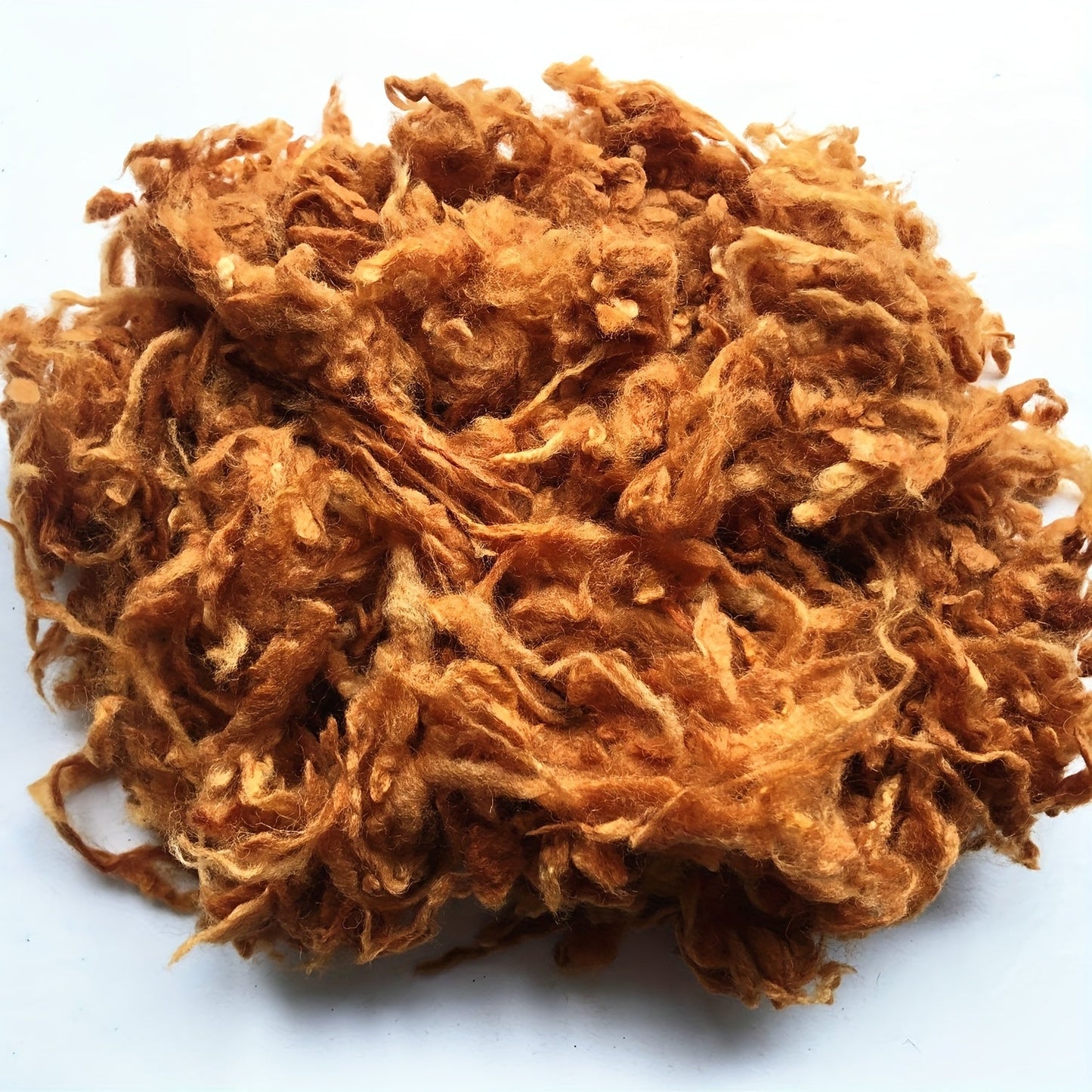 Pure Curled Alpaca Fiber – 100g/3.53oz Dyeing with Materials, Clean and Medium-Soft Texture Multi-Use Wool Curls, Ideal for Felting, Yarn Spinning, Knitting Projects, Art Dolls, Textile Figures, Tapestry Accents, Home Decor SS69 21.69 Teddy Brown / 100 G