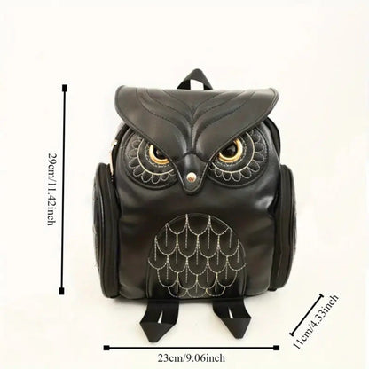 Adjustable PU Flap Backpack - Owl Fashion Personality Backpack for Men and Women - Suitable for Girlfriends, Mothers, Christmas Gifts SS69