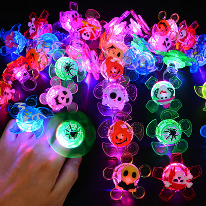 10/20/50pcs Ghost Fashion Halloween Glowing Ring, Pumpkin Skull Spider Web Bat Design, Horror Prop Supplies, Halloween Decoration, Festival Ring Design, Gift, Ring Packs. SS69