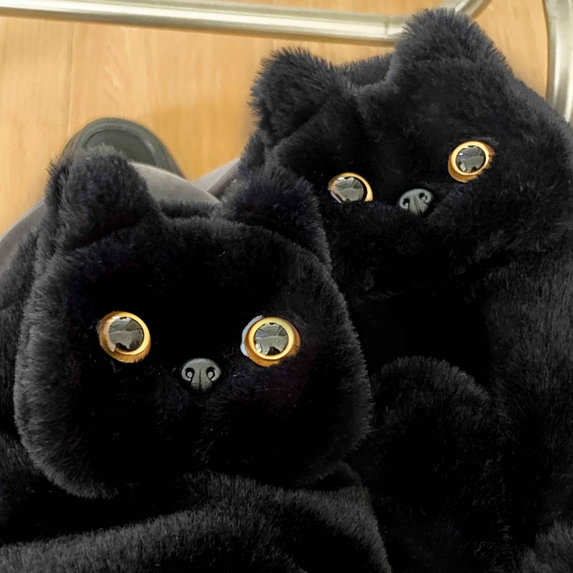 Black Cat Plush Gloves, Winter Warm Cute Cycling Thickened Double-Layer Windproof Neck Warmer Mittens, Wrist Cat, Cat Paw Mittens, Cat Paw Mitts, Cat Embroidery Mittens For Women, Cat Paws For Women,  Wrist Warmer Mittens, Do