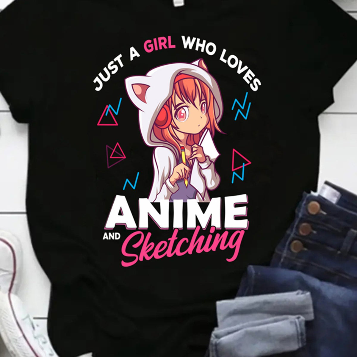 Anime Print Crew Neck T-Shirt, Casual Short Sleeve T-Shirt For Spring & Summer, Women's Clothing SS69 11.69 Black / XXL