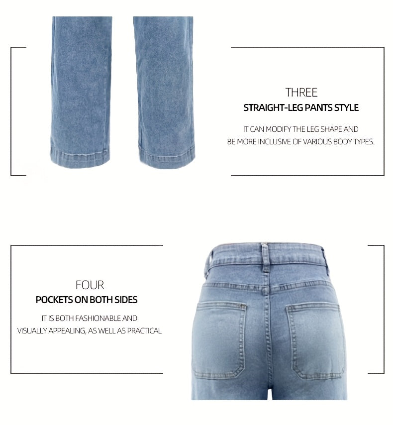 2025 New Style Women'S Leisure Straight-leg Jeans With Laces And Multiple Pockets. Casual Fashion Denim Fabric Sweatpants Jeans Fit Womenswear - SS69 