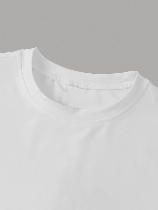 Little Devil Heart Print Crew Neck Crop T-shirt, Y2K Short Sleeve Top For Spring & Summer, Women'S Clothing - SS69