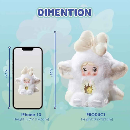 1pc Nommi Figures - Kawaii Anime-style Plush Doll with Expressive Eyes & Fluffy Ears, Soft Vinyl Collectible Figure in Black/Purple/Blue/Pink/Gray/White/Red/Yellow - Cute Birthday Party Favors, Holiday Gifts, Display Decor fo