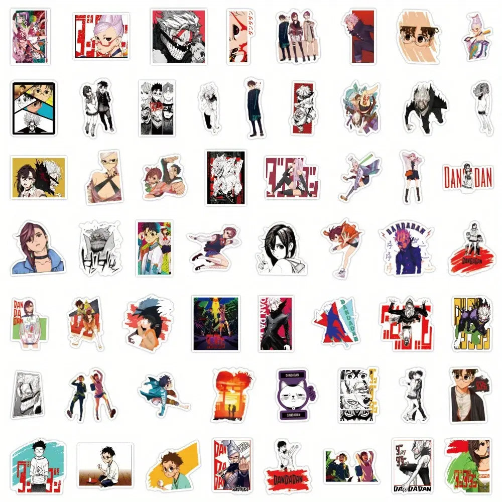 55pcs DANDADAN Cartoon Graffiti Stickers, Aesthetics Stickers Water Bottle, Skateboard, Laptop, Phone, Journaling, Scrapbooking Decals Party Supply SS69