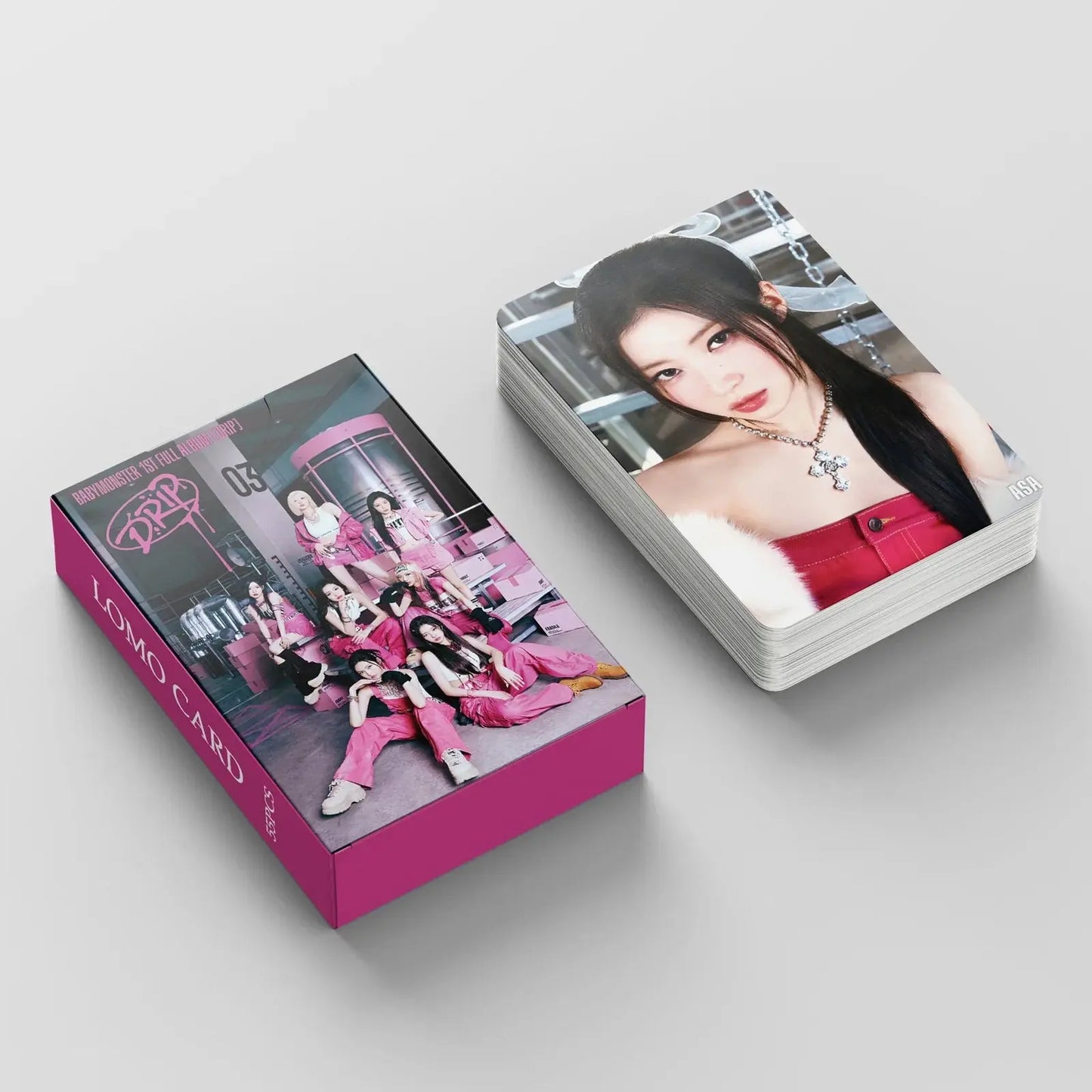 55pcs/set Kpop BABYMONSTER Lomo Cards DRIP CLIK CLAK HARAM ASA AHYEON Photocards Photo Album BABY MONSTER Poster Postcards SS69