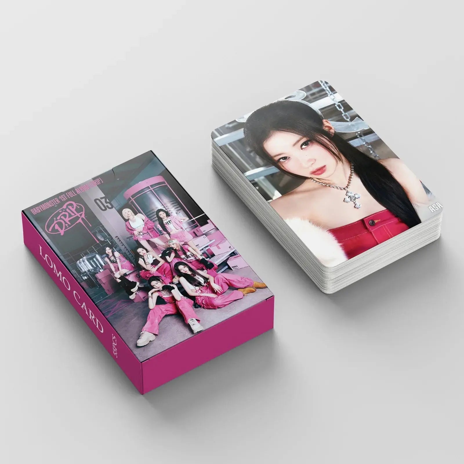 55pcs/set Kpop BABYMONSTER Lomo Cards DRIP CLIK CLAK HARAM ASA AHYEON Photocards Photo Album BABY MONSTER Poster Postcards SS69