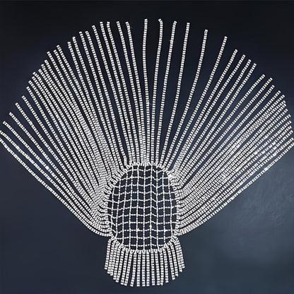 Luxurious All Rhinestone Retro Ethnic Style Long Tassel Headband, Fashionable Bridal Accessories, Gothic Hair Chain, Elegant And Soft Headwear SS69