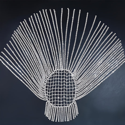 Luxurious All Rhinestone Retro Ethnic Style Long Tassel Headband, Fashionable Bridal Accessories, Gothic Hair Chain, Elegant And Soft Headwear SS69