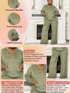 Plus Size Two-Piece Set: High-Waisted Wide-Leg Pants