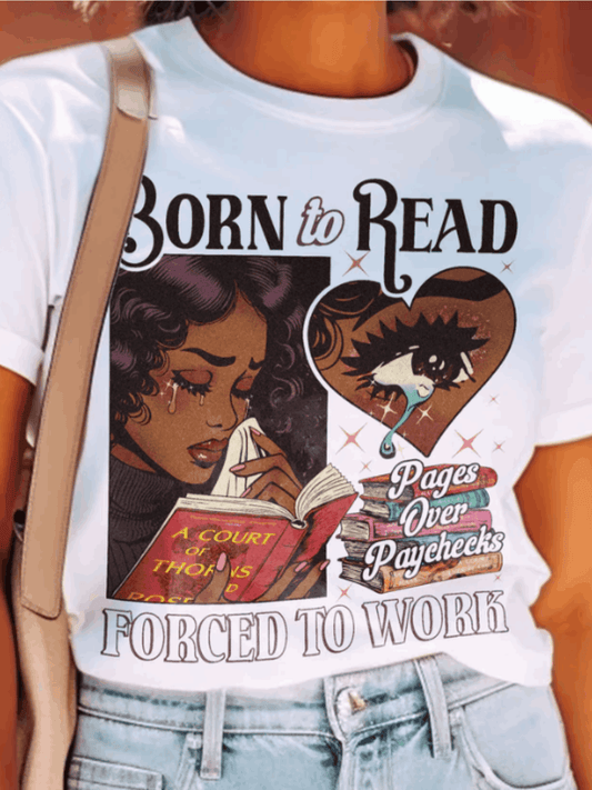 Born To Read Bookish T-Shirt Black Girl Reader Shirt,Bookish Gift for Her, Dark Romance, Smut Shirt Gift Booktok Sjm Book Shirt Idea For Book Lover, Family, Friends SS69