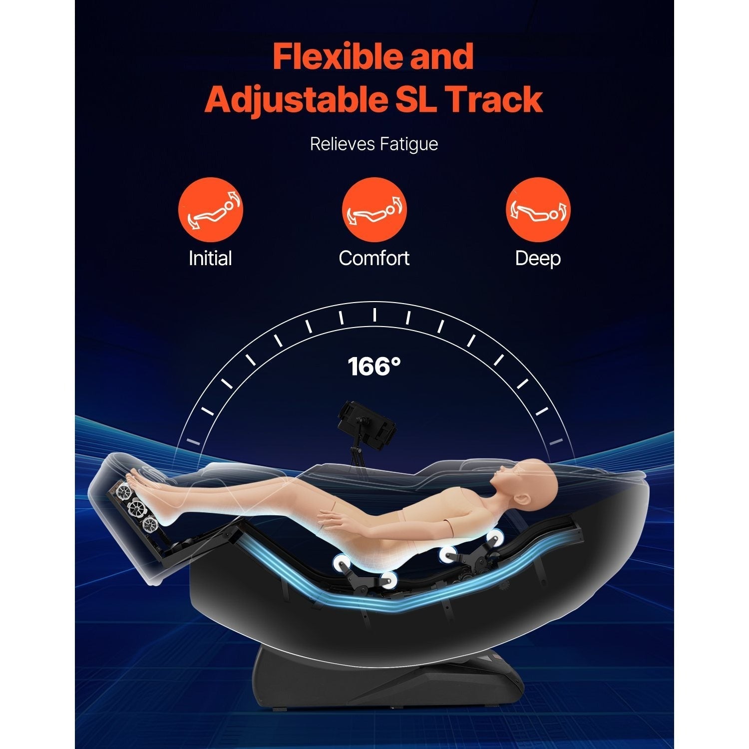 VEVOR Dual-Core 4D+3D Full Body Massage Chair, with Extended SL Track, Deep Yoga Stretch, Electric Extendable Footrest, TFT, AI Voice Control, Heat, Airbags, Armrest Controls, Wheels SS69