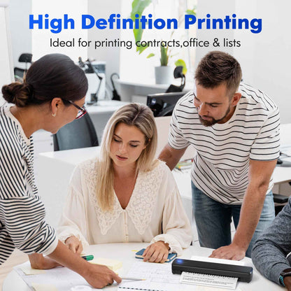 Portable Printer Wireless For Travel, Thermal Printer Inkless, Small Compact Printer Support Folding Paper/rolling/tattoo paper, Work With Laptop Phone And Pad