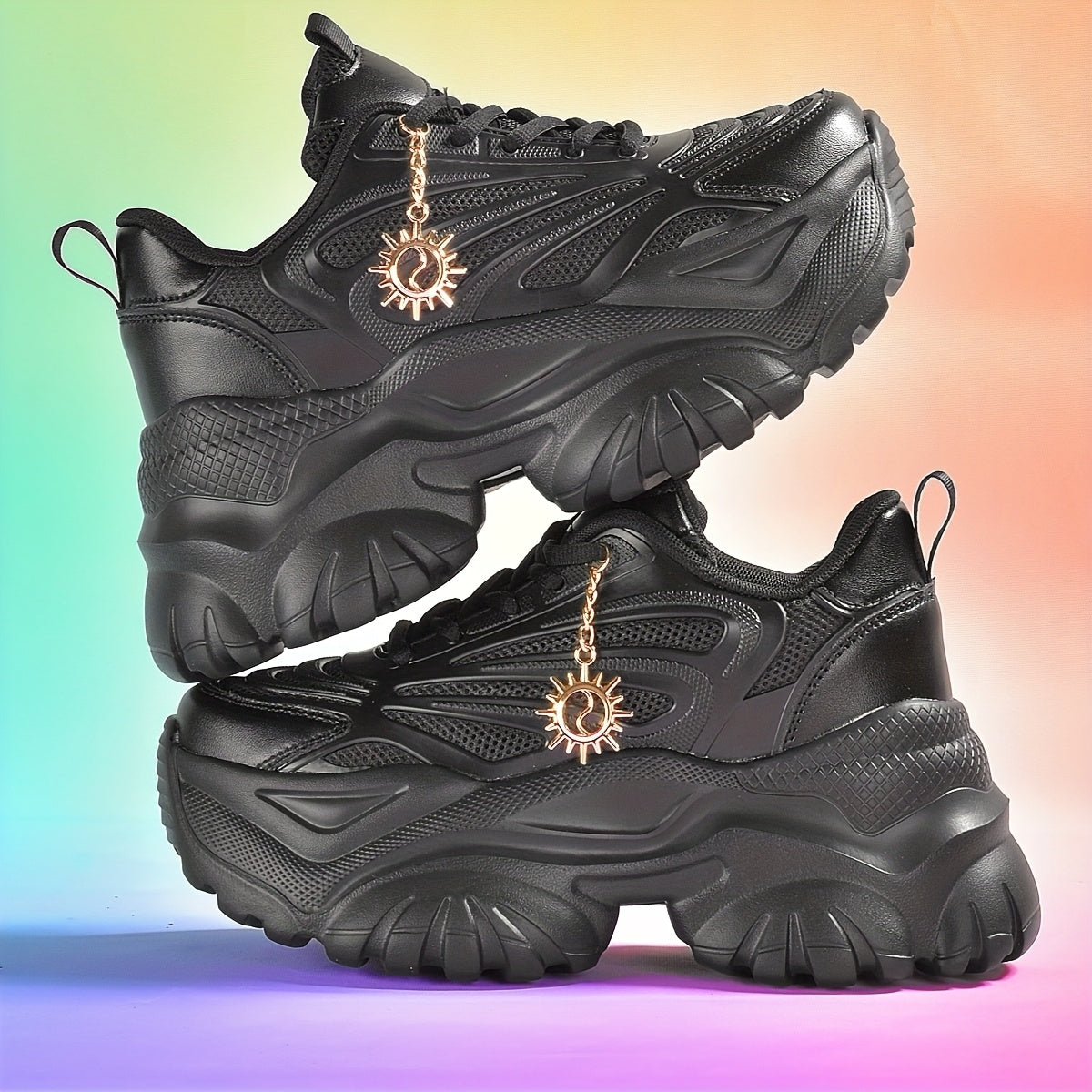 Women's Pink Fashion Skate Shoes with Sunflower Charm - Lightweight, Breathable Mesh Upper, EVA Sole for Shock Absorption, All-Season Comfort, Soft and Stylish Design for Casual Wear SS69