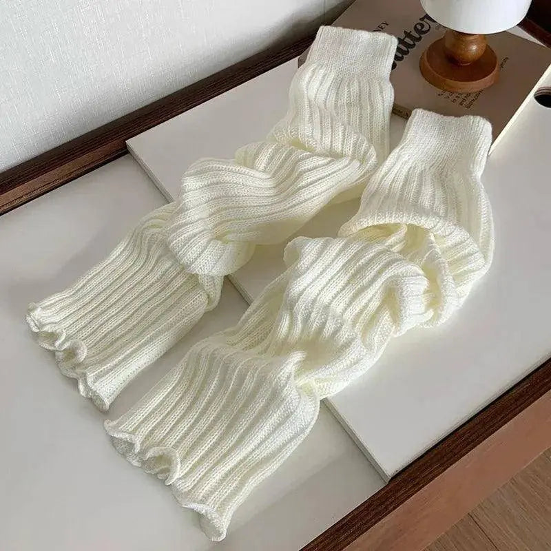 57cm Sweet Japanese Lolita Leg Warmers Women Ankle Warmer for Girls Gothic Long Socks Y2K Thin Knitted Cosplay Heap Heap Socks SS69 9.69 WHITE / Length -57cm