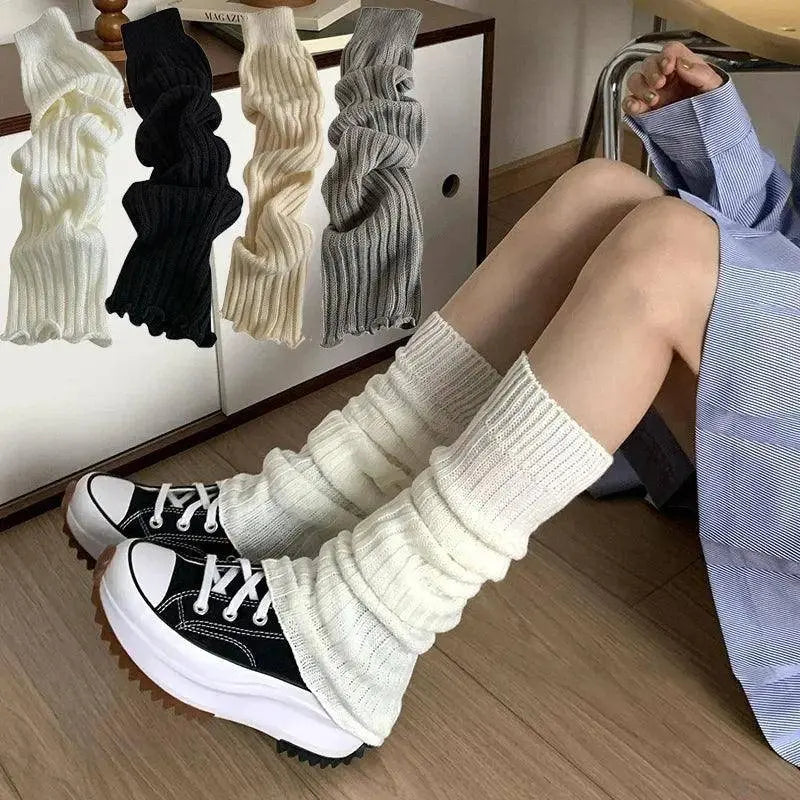 57cm Sweet Japanese Lolita Leg Warmers Women Ankle Warmer for Girls Gothic Long Socks Y2K Thin Knitted Cosplay Heap Heap Socks SS69