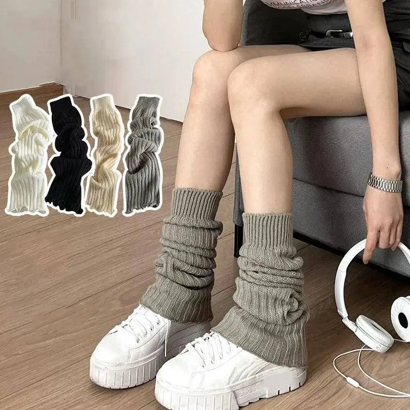 57cm Sweet Japanese Lolita Leg Warmers Women Ankle Warmer for Girls Gothic Long Socks Y2K Thin Knitted Cosplay Heap Heap Socks SS69