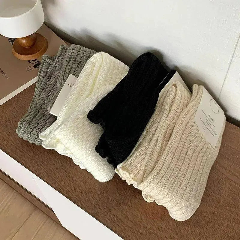 57cm Sweet Japanese Lolita Leg Warmers Women Ankle Warmer for Girls Gothic Long Socks Y2K Thin Knitted Cosplay Heap Heap Socks SS69