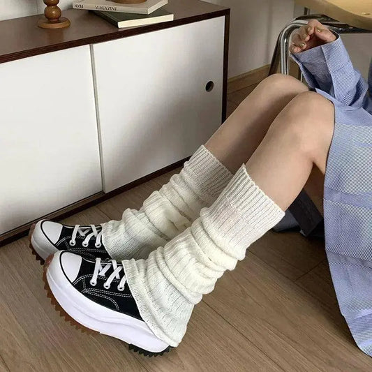 57cm Sweet Japanese Lolita Leg Warmers Women Ankle Warmer for Girls Gothic Long Socks Y2K Thin Knitted Cosplay Heap Heap Socks SS69
