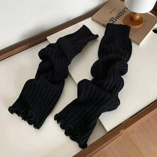 57cm Sweet Japanese Lolita Leg Warmers Women Ankle Warmer for Girls Gothic Long Socks Y2K Thin Knitted Cosplay Heap Heap Socks SS69 9.69 black / Length -57cm