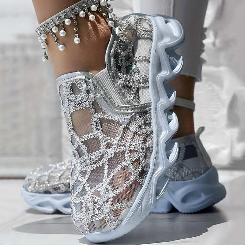 Mesh Elastic Strap Casual Sports Shoes - Without Foot Chain SS69