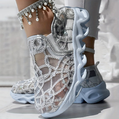 Mesh Elastic Strap Casual Sports Shoes - Without Foot Chain SS69