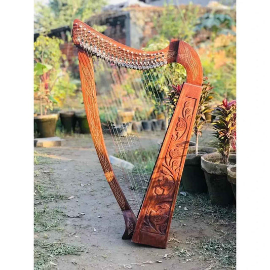 22 String harp SOLID ROSEWOOD Extra Strings & Carrying case Great for Teenagers