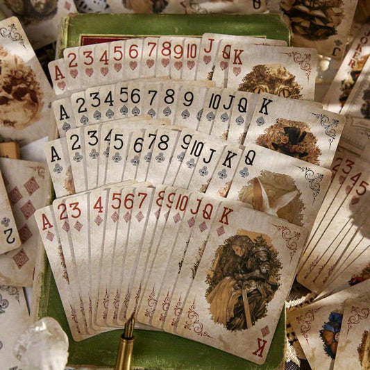 Alice in Wonderland Vintage Playing Cards - Premium Card Stock with Queen of Hearts, Cheshire Cat & Mad Hatter Art - Collectible Gift for Themed Parties, Tabletop Games & Collectible Editions, Themed Party Accessories, Whimsi SS69 11.69 alice poker