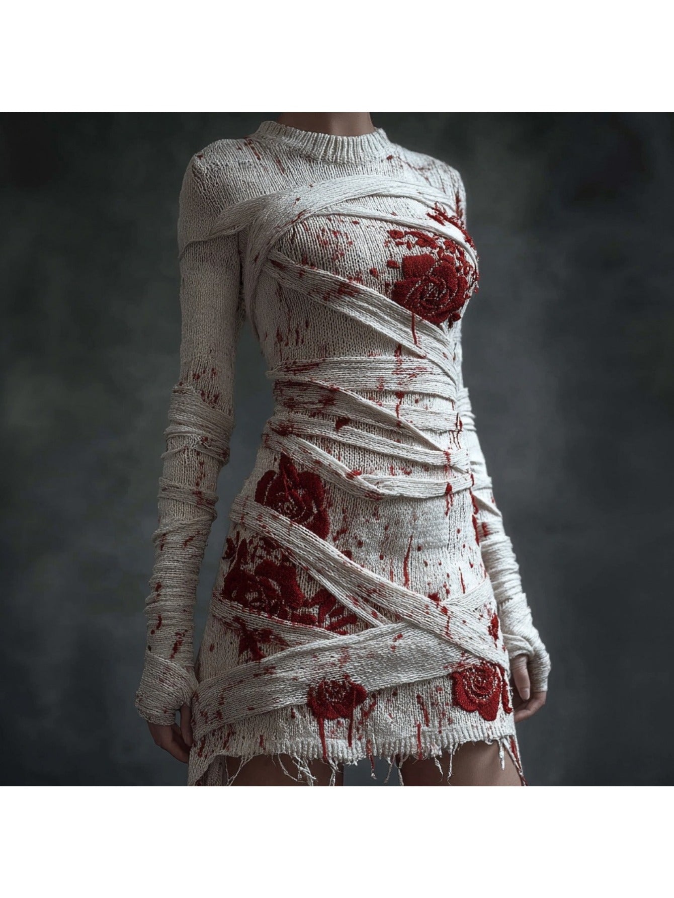 Women's Gothic Skeleton Print Sweater Dress - Form-Fitting Short Sleeve A-Line Dress with Round Neck, Hand Washable Costume Party Outfit for Halloween, Themed Events & Casual Wear (Skeleton Pattern) SS69