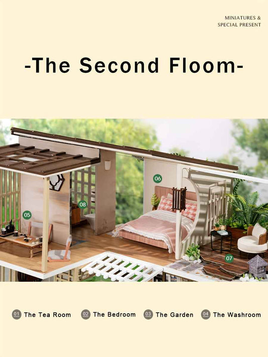 A Miniature Dollhouse Kit Featuring Furniture, a Wooden House Model Complete with a Dust Cover And a Music Box, Designed at a 1:24 Scale, Perfect As an Elegant Gift for Adult Friends Or Lovers on Their Birthday (Glue Not Incl