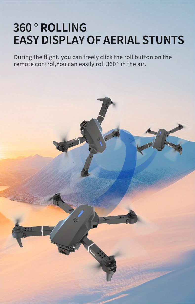 E88 Pro Version 2025 HD Dual Camera Drone with Screen Control - No Cellphone Required, One-Key Takeoff, Wi-Fi App Control, USB Charging, Durable & Reliable, Ideal for Beginners, Perfect Gift for Outdoor Camping and Vloggin SS69