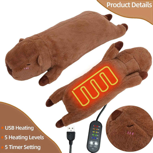 USB Electric Heating Pad, 5V 2A Soft and Comfortable Capybara Plush Heating Pillow, Animal-Shaped Electric Heating Blanket Mat, Suitable for Women and Wife Christmas Valentine'S Day Gift