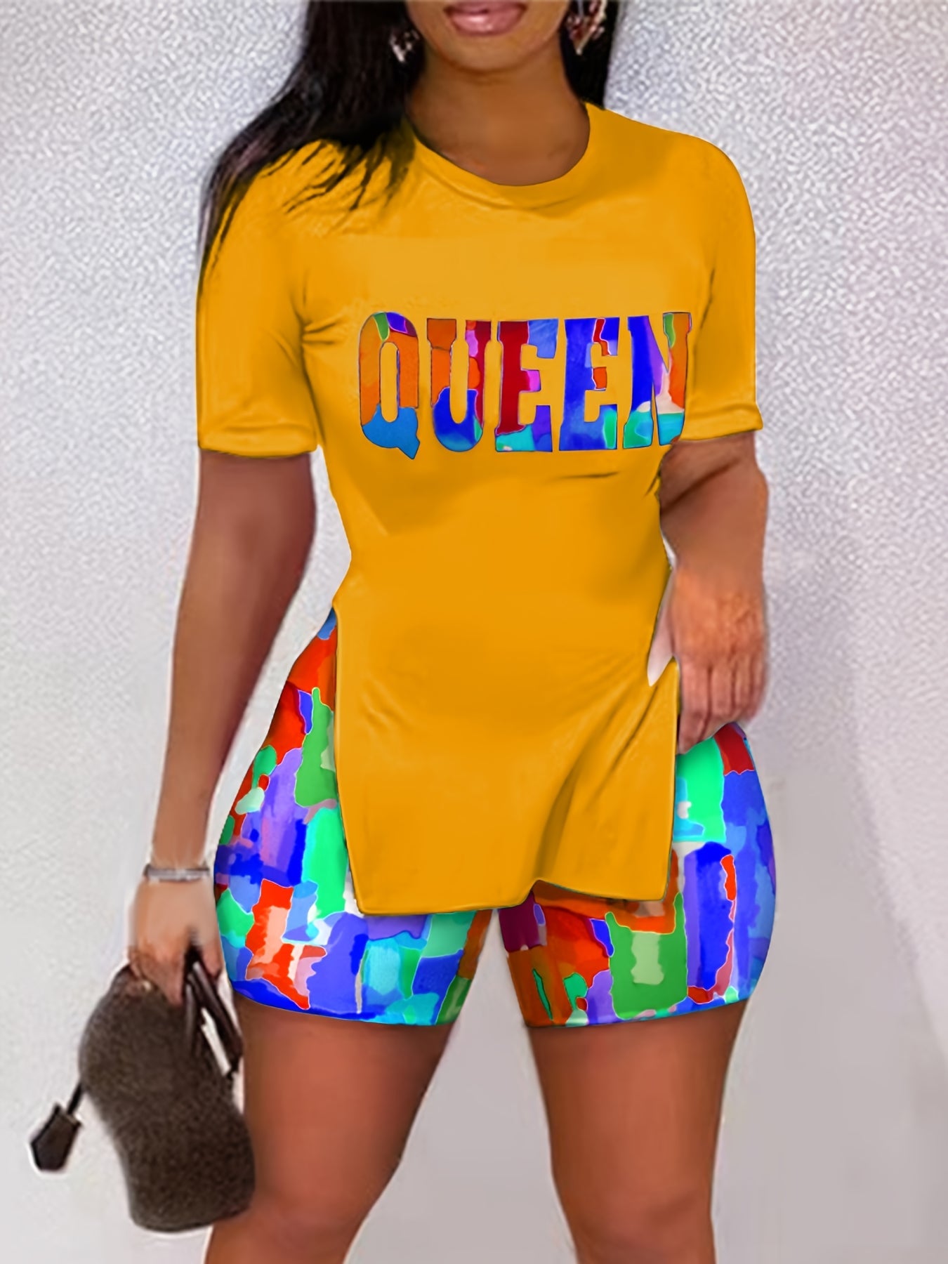 New Women Fashionable Pants Suit Vacation Tops And Shorts Two-Piece Trendy Versatile Elastic Breathable Pants Figure-Shaping Pants Suit SS69