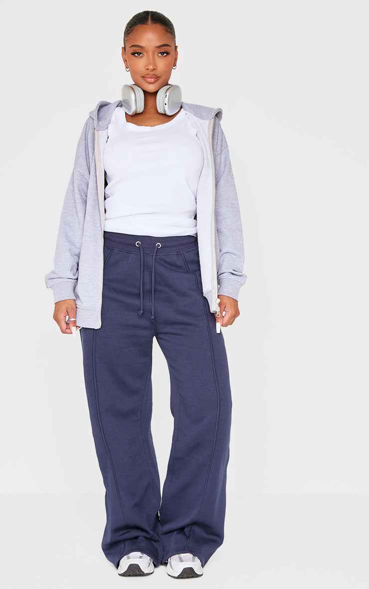 Shape Grey Marl Binded High Waist Wide Leg Joggers