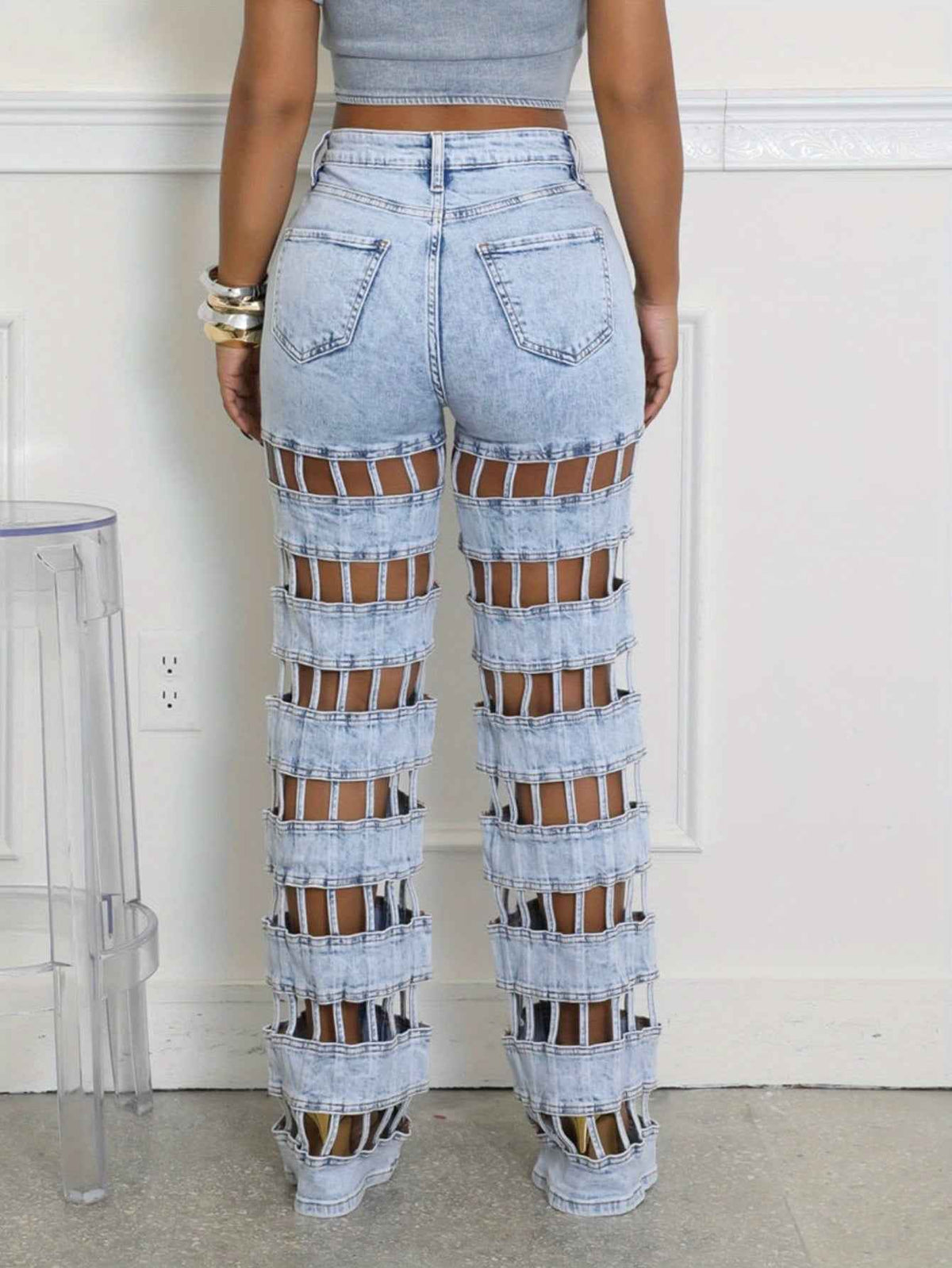 Plus Size - Plus Size - Women'S Plus Size High-Waisted Straight Leg Jeans - Non-Stretchy Structured Fit, Edgy Casual to Formal Pants for Everyday & Party Outfits - Spring/Fall/Summer Jeans for Women, Pair Of Jeans for Women P