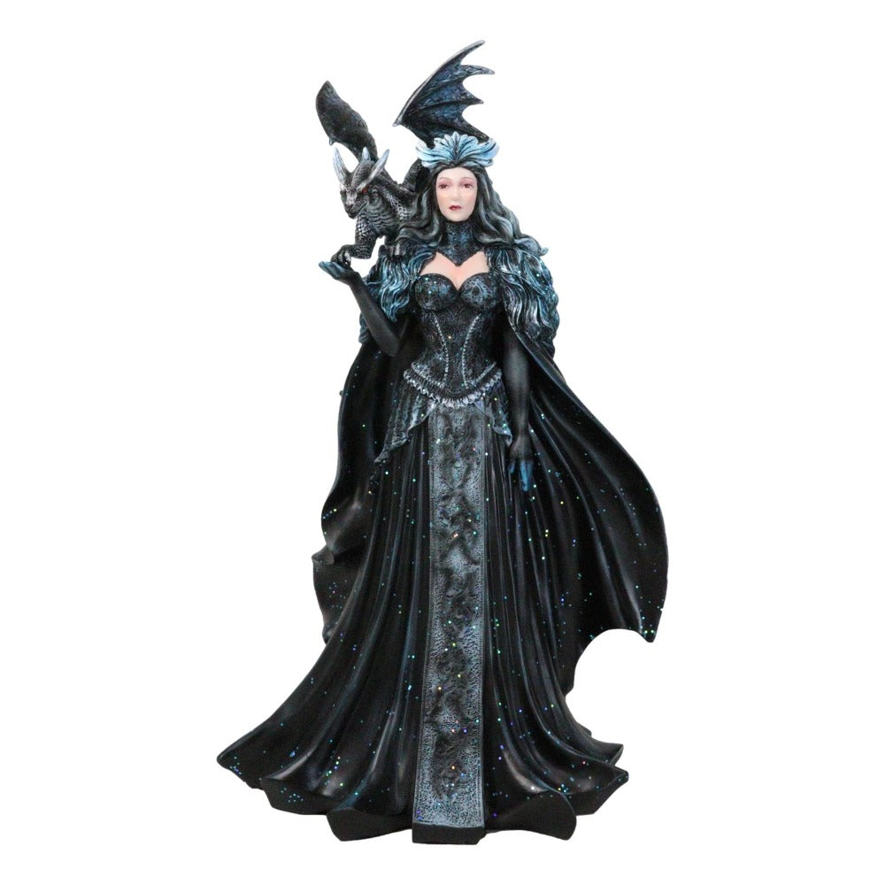 Large Gothic Black Dragon Witch Dark Queen Robe Statue - Black Friday Sale, Halloween Decor, Gothic Home Decoration, Dark Fantasy Witch Statue, Witchcraft Art, Gothic Dragon Decoration, Dark Queen Mini Statue, Fantasy Gothic SS69