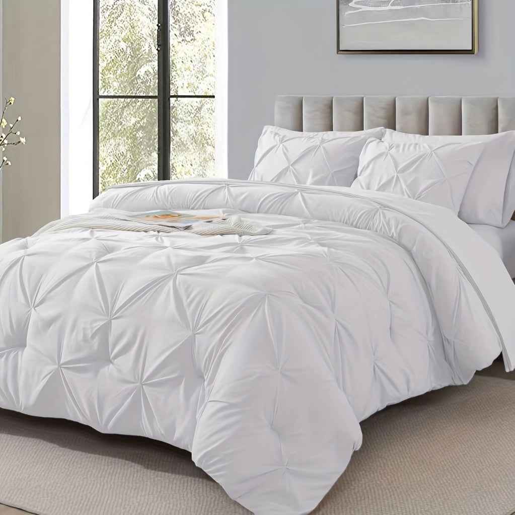 Cosybay 7pcs Comforter Set, Luxury Soft Fluffy Bedding, 1 Comforter 1 Fitted Sheet 1 Flat Sheet 4 Pillowcases & Pillow Cover, All Season Quilt Set Queen, Hypoallergenic Breathable Easy Care, Valentine's Day Gifts School Hallo