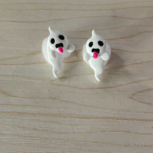 1 Pair Glow-in-the-Dark Halloween Little Ghost Earrings - Cute & Quirky Teenager'S Accessories with Playful Designs, White Alloy, Perfect for Parties & Halloween Celebrations, Halloween Accessories, For Teenager SS69