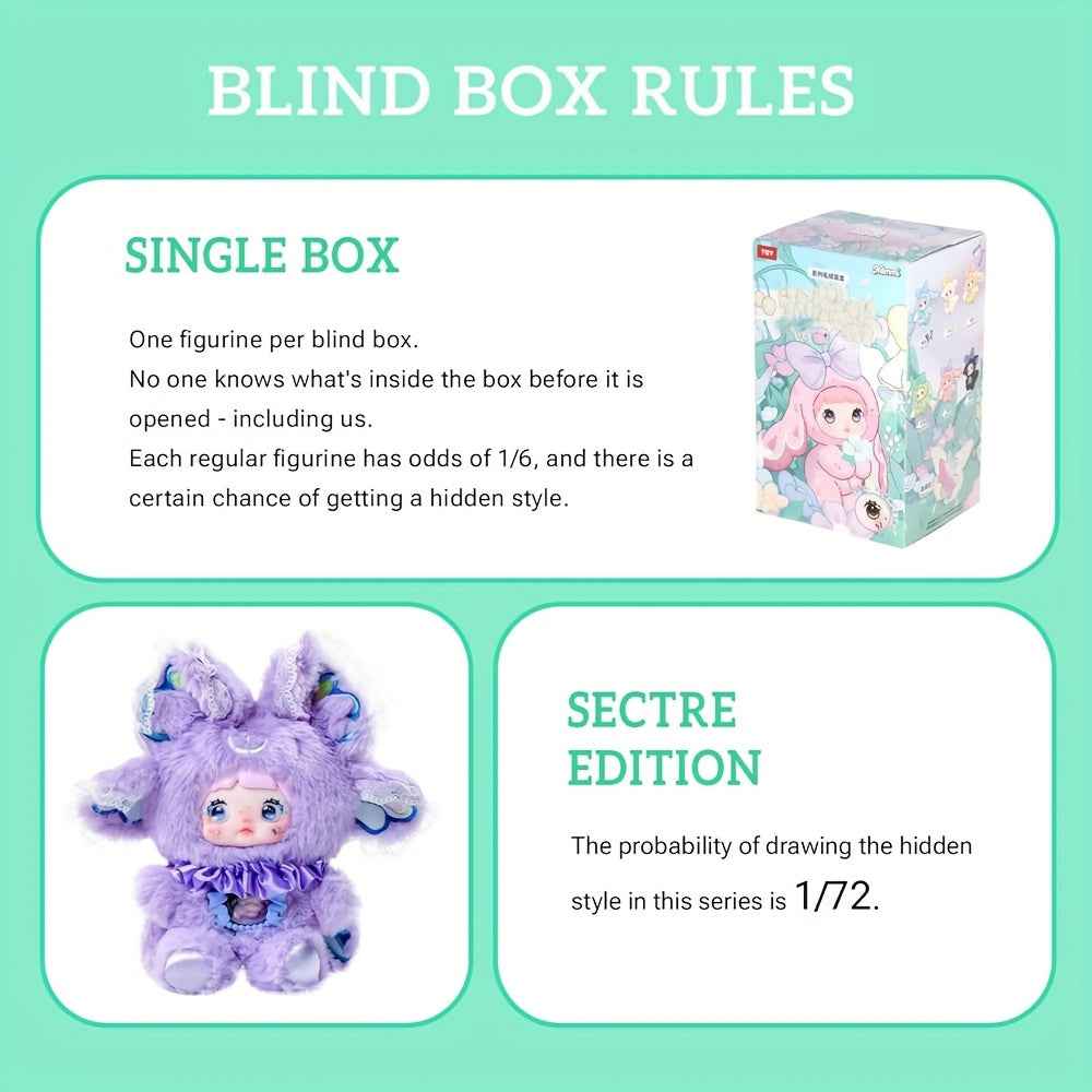 1pc Nommi Figures - Kawaii Anime-style Plush Doll with Expressive Eyes & Fluffy Ears, Soft Vinyl Collectible Figure in Black/Purple/Blue/Pink/Gray/White/Red/Yellow - Cute Birthday Party Favors, Holiday Gifts, Display Decor fo