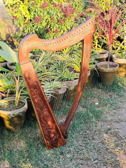 22 String harp SOLID ROSEWOOD Extra Strings & Carrying case Great for Teenagers