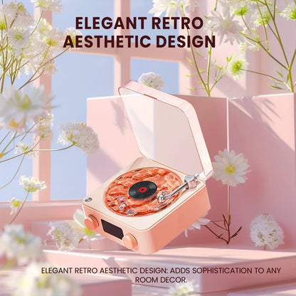 1pc Multifunctional White Noise Stereo Wireless Speaker, 4 Natural Sounds, Immersive RGB Projection, Adjustable Ambient Lighting, Wireless Audio, Supports 4 Play Modes, Retro Turntable Appearance, Can Be Used As Holiday Gifts SS69