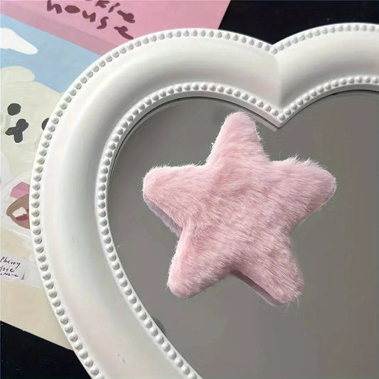 5pcs Y2K Inspired Colorful Star Plush Hair Clips - Cute Pentagram Barrettes for Girls SS69