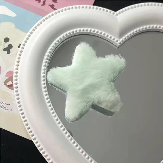 5pcs Y2K Inspired Colorful Star Plush Hair Clips - Cute Pentagram Barrettes for Girls SS69