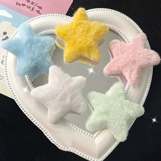 5pcs Y2K Inspired Colorful Star Plush Hair Clips - Cute Pentagram Barrettes for Girls SS69 6.69 5pcs