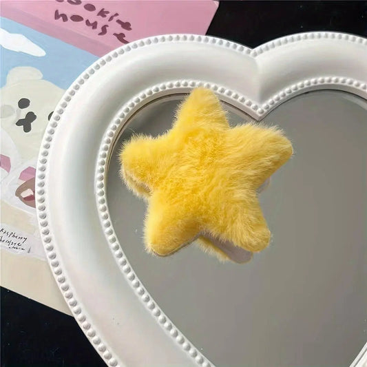 5pcs Y2K Inspired Colorful Star Plush Hair Clips - Cute Pentagram Barrettes for Girls SS69