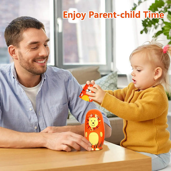 5PCS Montessori Nesting Doll Toy Wooden Russian Matryoshka Doll Hand Paint Toys Craft Toys Home Decoration Kids Christmas Gifts - SS69