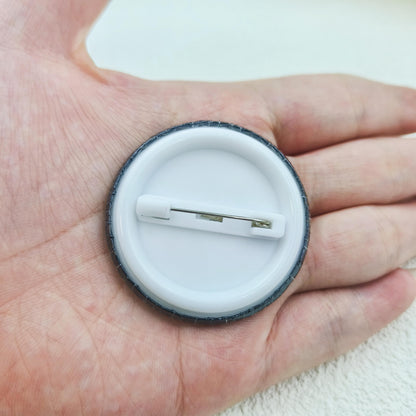 [Durable Build] Stylish 'Artists Against AI' Brooch Pin - Black & Red Prohibitory Symbol Design with White Text - Perfect for Clothing, Hats, Backpacks - Unique Fashion Accessory for Friends, Classmates, and Colleagues - Thou SS69