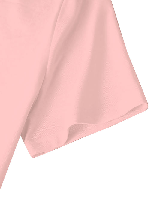 Little Devil Heart Print Crew Neck Crop T-shirt, Y2K Short Sleeve Top For Spring & Summer, Women'S Clothing - SS69